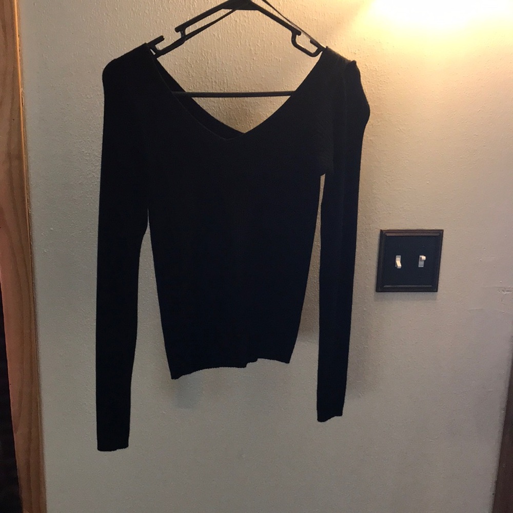 Black crop off the shoulder sweater